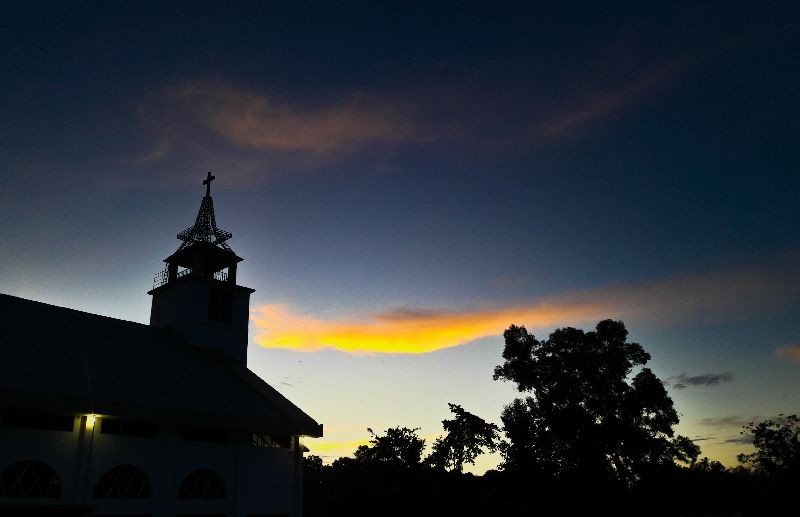 The sun sets behind a church somewhere in Nagaland. (Photo Courtesy: Talimoa Pongen/For representation purpose only)